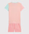 Pijama corto de rayas mulitcolores para niña de punto amarillo SUNNY/blanco MULTICO