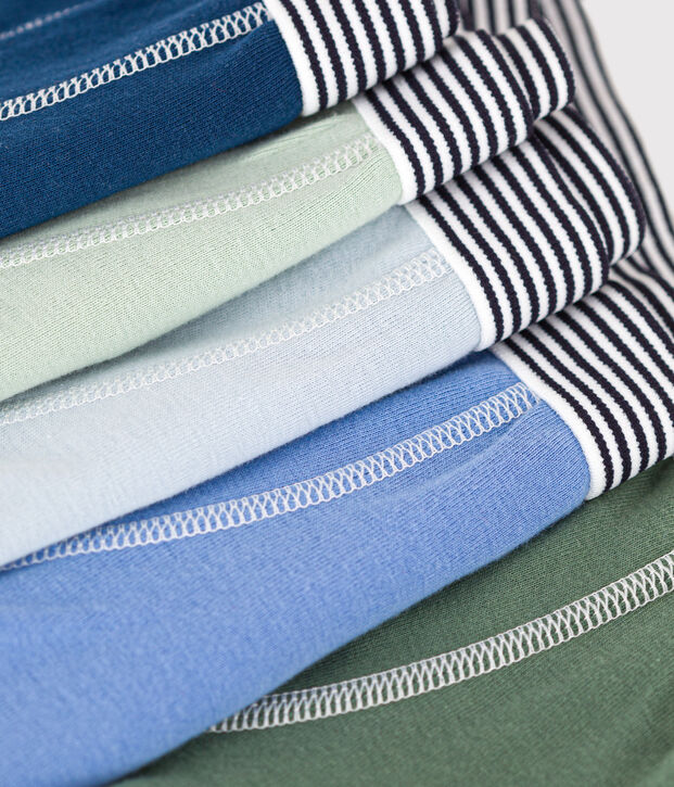 Juego de 5 b&oacute;xeres infantiles lisos de algod&oacute;n multicolor