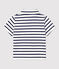 Polo de manga corta a rayas marineras de jersey para bebé blanco MARSHMALLOW/azul SMOKING
