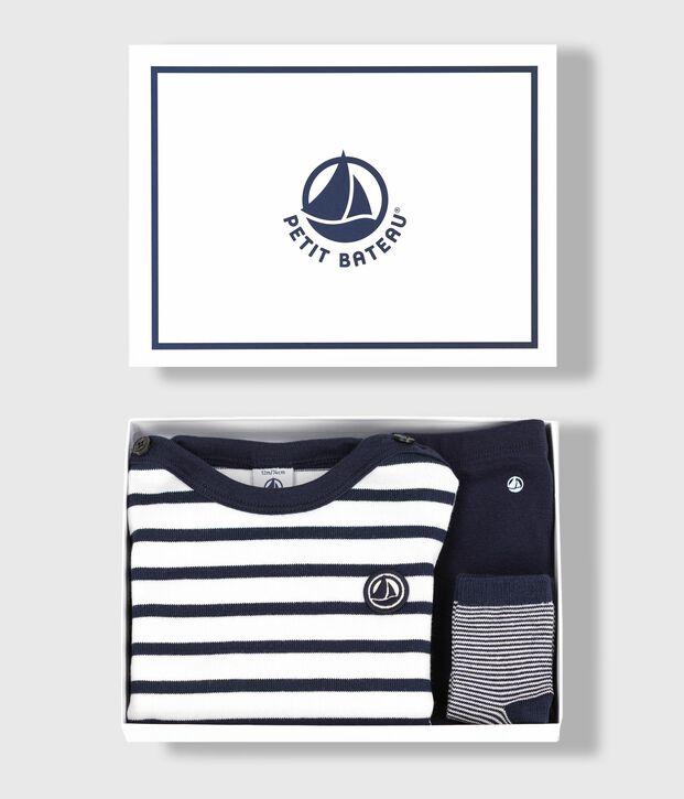 Conjunto de regalo de tres piezas para beb&eacute; multicolor