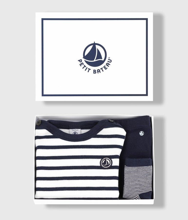 Conjunto de regalo de tres piezas para beb&eacute; multicolor