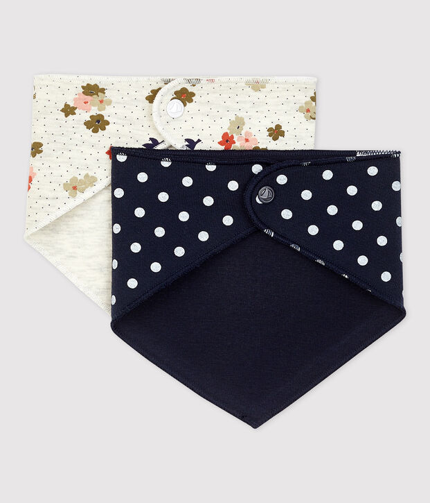 Juego de 2 bandanas-baberos para beb&eacute; multicolor