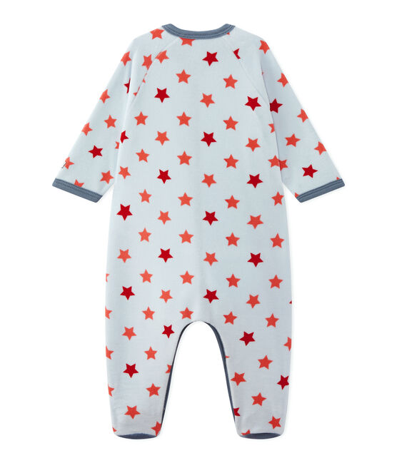 Pijama para bebé niño estampado de estrellas azul FRAICHEUR/naranja ORIENT/ ORANGE