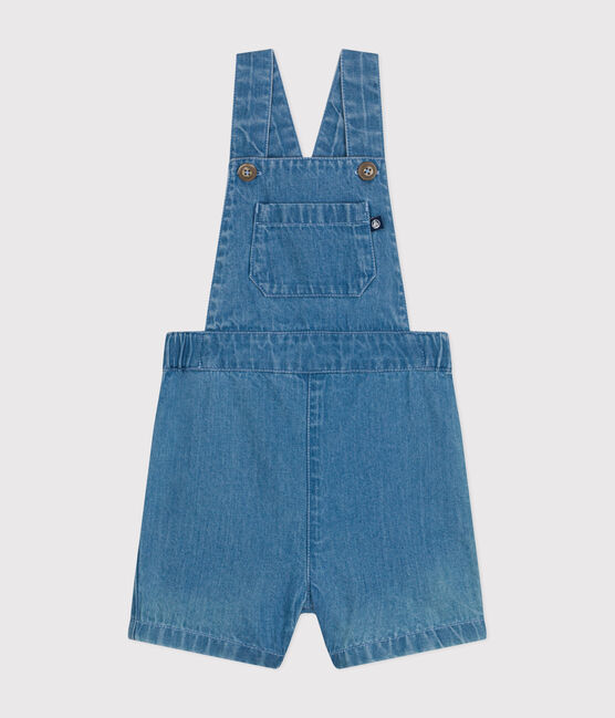 Peto corto de tejido vaquero ligero para bebé azul DENIM CLAIR
