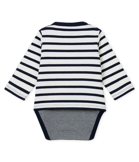 Icónico bodi marinero para bebé niño blanco MARSHMALLOW/azul SMOKING