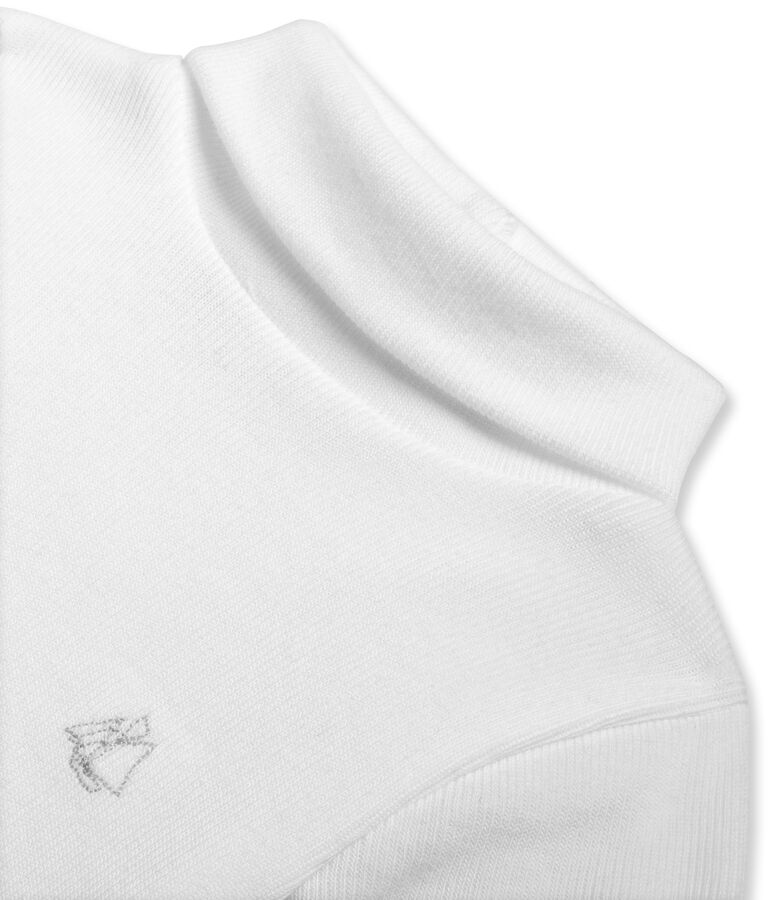 Unisex baby long-sleeved rollneck bodysuit in brushed cotton blanco Ecume