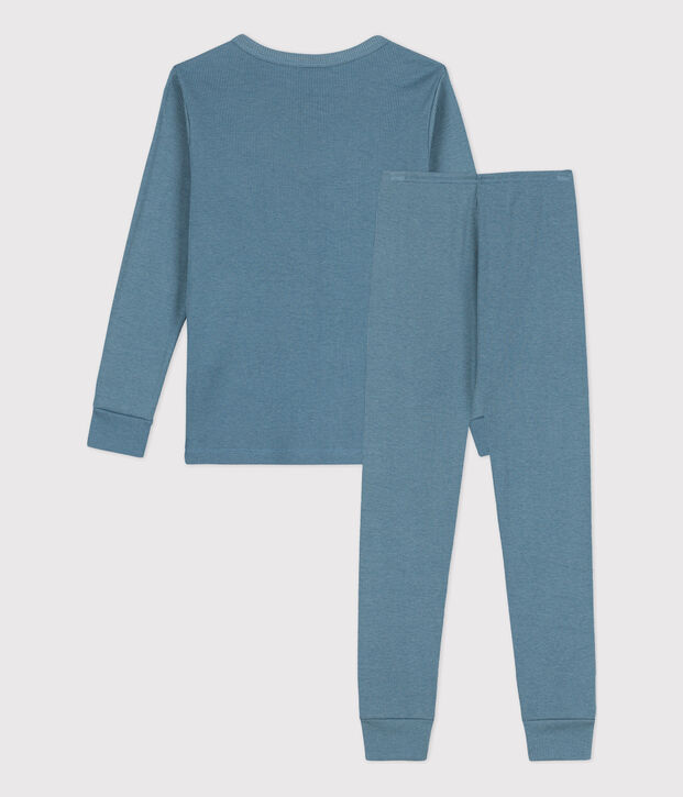 Pijama de algod&oacute;n y lyocell para ni&ntilde;o/ni&ntilde;a azul