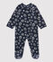 Pelele de bebé con estampado de estrellas de terciopelo azul SMOKING/blanco ECUME