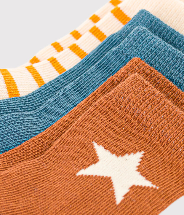 Juego de 3 pares de calcetines para beb&eacute; multicolor