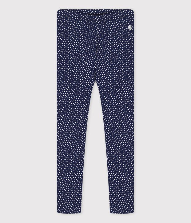 Leggings de jersey de elastano de ni&ntilde;a azul/blanco