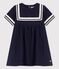 Vestido de estilo marinero de algodón orgánico para bebé. azul SMOKING