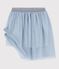 Falda infantil lisa de tul con lentejuelas azul CO2/ ARGENT