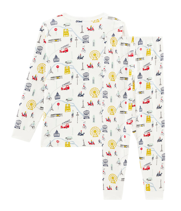 Pijama de punto para ni&ntilde;o blanco/multicolor