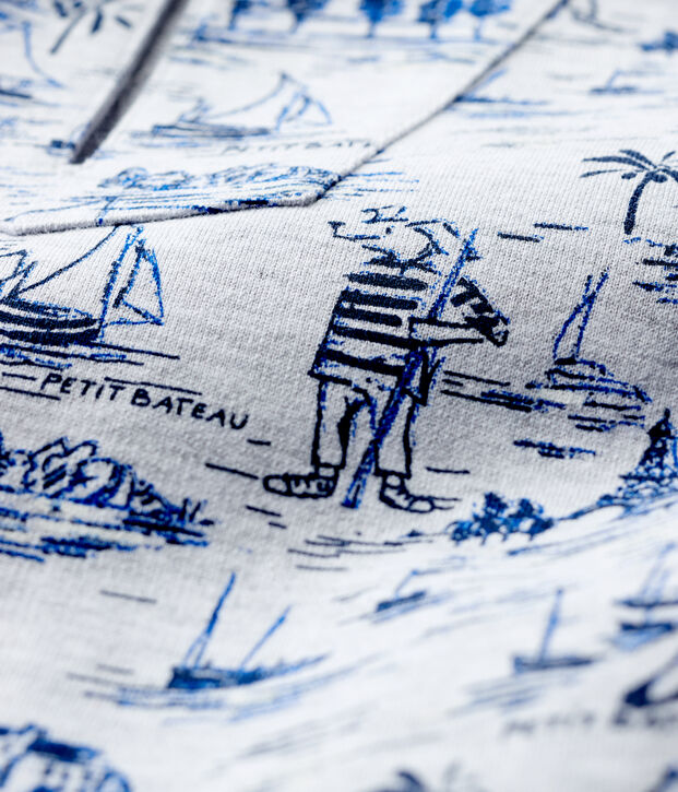 Sudadera de felpa estampada para beb&eacute; ni&ntilde;o gris/azul