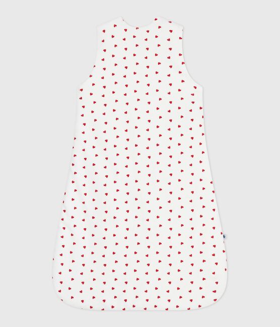 Saco de terciopelo para bebé con estampado de corazones TOG 3 blanco MARSHMALLOW/rojo TERKUIT