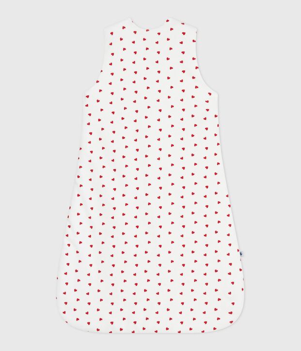 Saco de terciopelo para beb&eacute; con estampado de corazones TOG 3 blanco/rojo