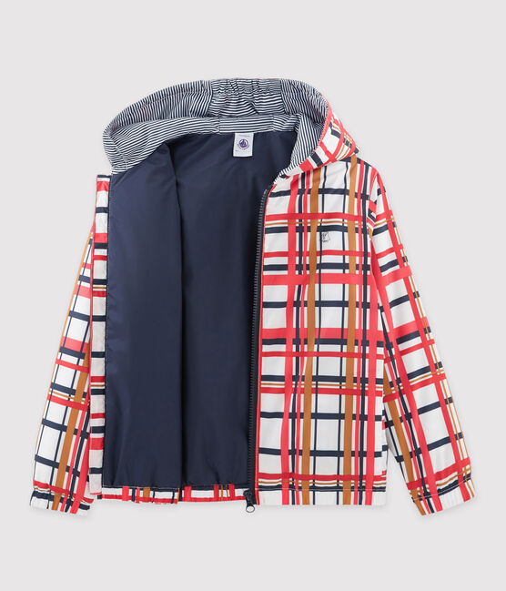 Cortavientos cálido infantil unisex blanco MARSHMALLOW+SIGNAL/rojo MULTICO