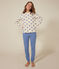 Pijama de dos materiales de algodón para mujer azul BEACH/ AVALANCHE