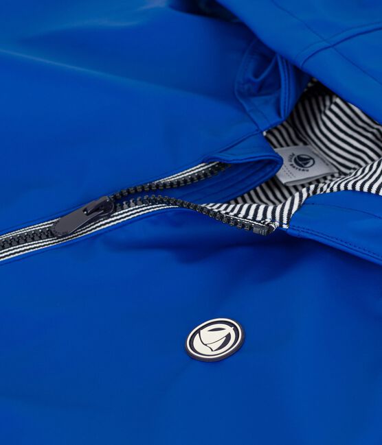 Cazadora infantil lisa de PU azul PERSE