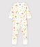Pijama enterizo con pies desmontables de algodón de bebé niña blanco MARSHMALLOW/blanco MULTICO