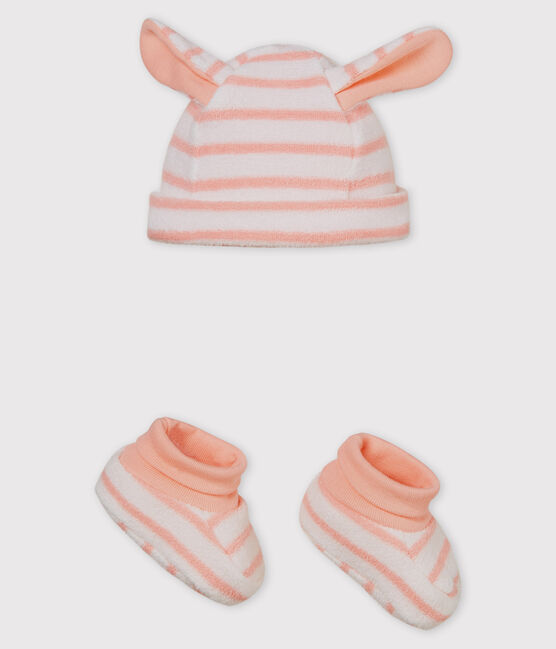 Gorro y patucos de rayas para bebé unisex variante 3