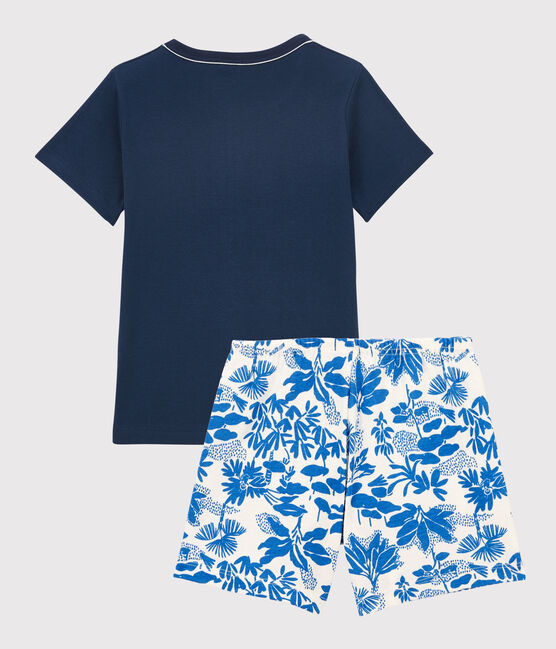 Pijama corto azul de algodón de niño azul MEDIEVAL/blanco MULTICO