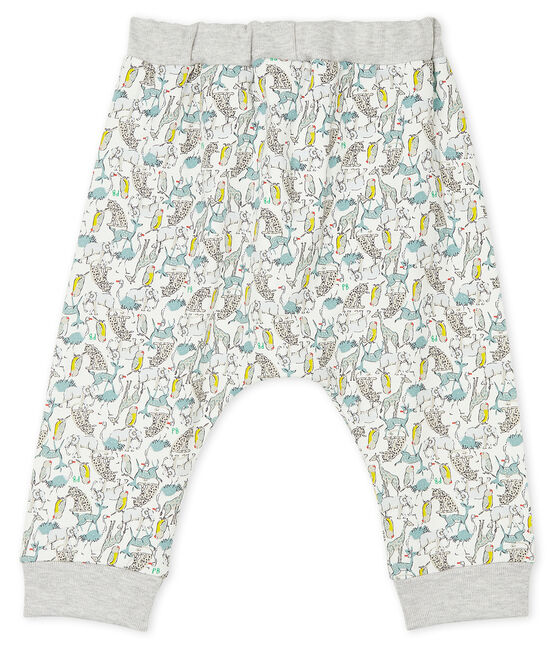 Pantalón de muletón ligero para bebé niño blanco MARSHMALLOW/blanco MULTICO