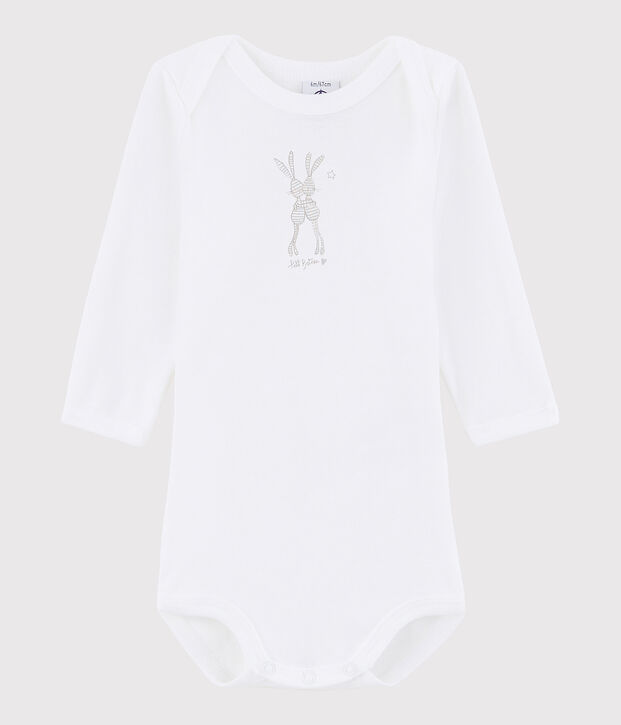 Bodi de manga larga de beb&eacute; ni&ntilde;a/ni&ntilde;o blanco