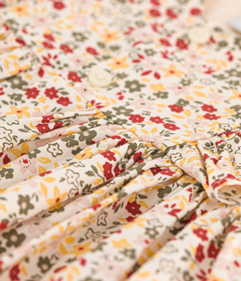 Vestido sin mangas de popelina con bombacho para beb&eacute; crudo/multicolor