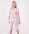 Pijama pirata infantil de algodón con estampado de flores rosa FLEUR/blanco MULTICO