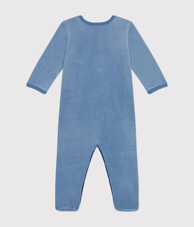 Pijama de terciopelo para beb&eacute; azul