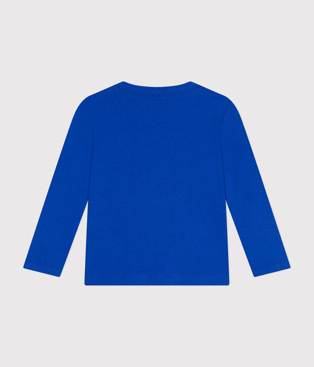 Camiseta de manga larga de punto para ni&ntilde;o/a azul