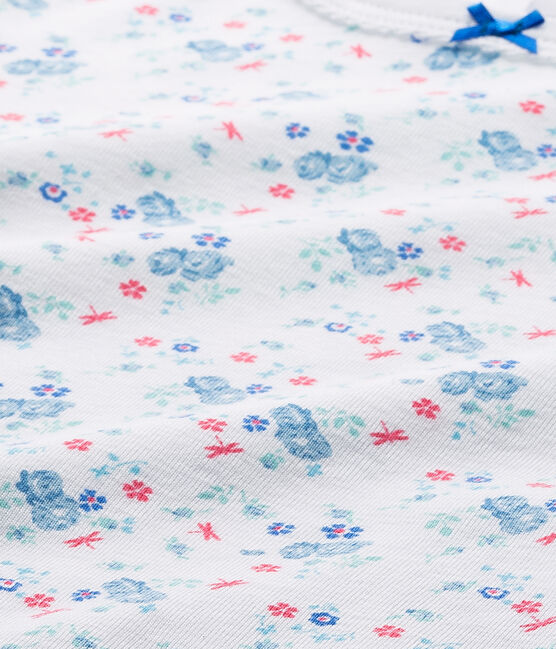 Camiseta estampada para niña blanco ECUME/azul BLEU/ MULTICO