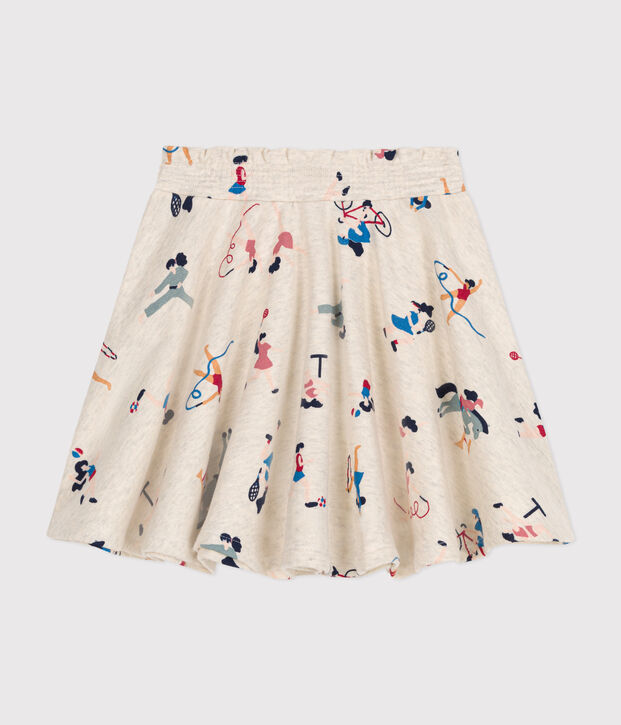 Falda de felpa para ni&ntilde;a beige/multicolor