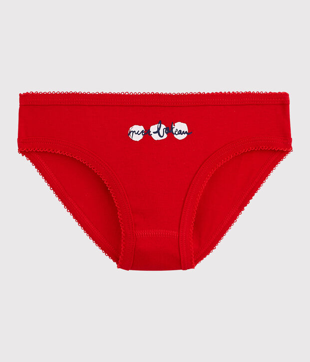 Braguita de ni&ntilde;a de algod&oacute;n rojo