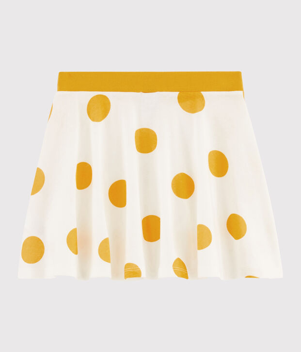 Falda de punto para ni&ntilde;a blanco/amarillo