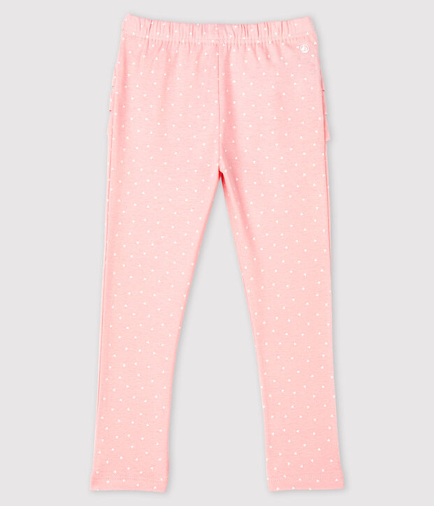 Leggings estampados para beb&eacute; ni&ntilde;a rosa/blanco