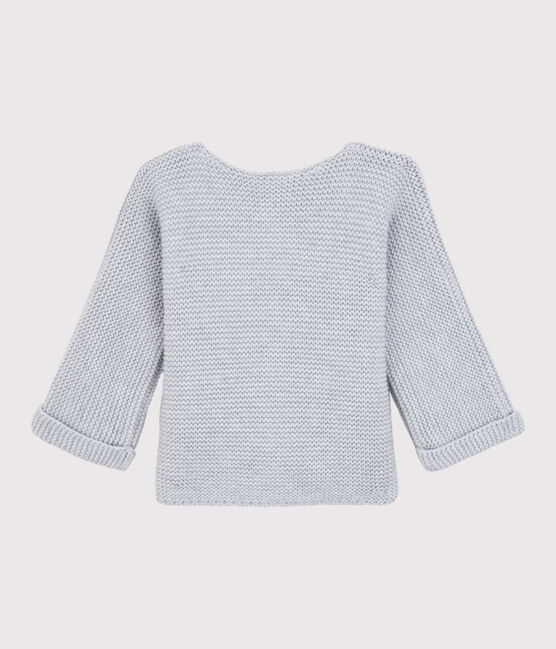Cárdigan de punto de bebé de algodón orgánico gris POUSSIERE CHINE