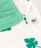 Pijama corto de algodón orgánico con motivo de hojas de palmera para niño blanco MARSHMALLOW/verde GAZON