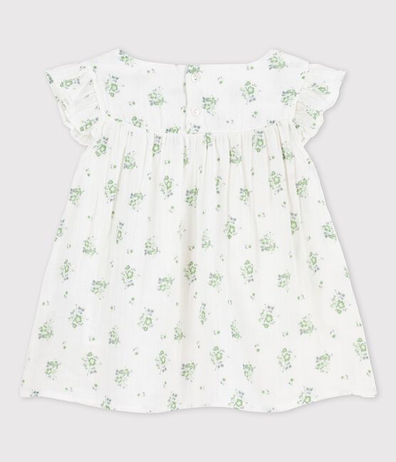 Blusa estampada de gasa de algodón orgánico de niña blanco MARSHMALLOW/blanco MULTICO