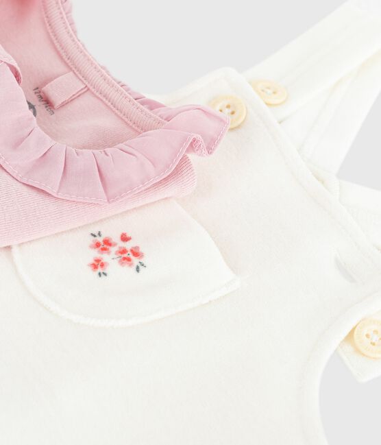 Conjunto de peto de algodón liso con detalles refinados para bebé MILK/ JOLI