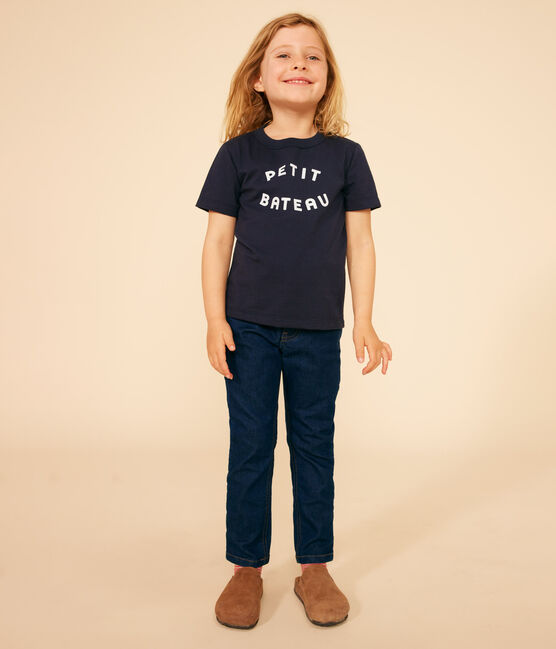 Camiseta de jersey ligero para niño azul SMOKING/blanco MARSHMALLOW