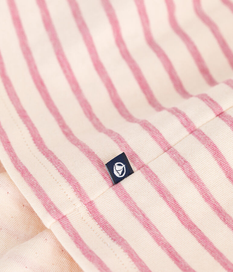 Vestido de manga larga de t&uacute;bico para ni&ntilde;a crudo/rosa