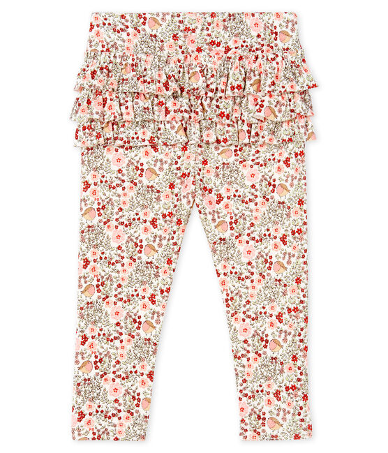 Leggings estampados con volantes para bebé niña blanco MARSHMALLOW/blanco MULTICO