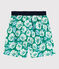Short de baño reciclado de niño verde GAZON/crudo MULTICO