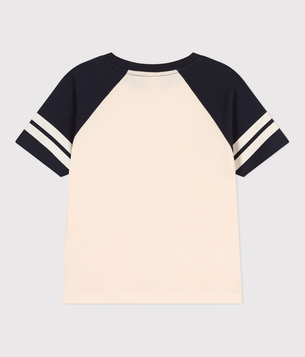 Camiseta estampada de punto para ni&ntilde;o crudo/azul