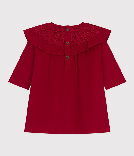 Vestido de terciopelo de manga larga para bebé rojo CORRIDA