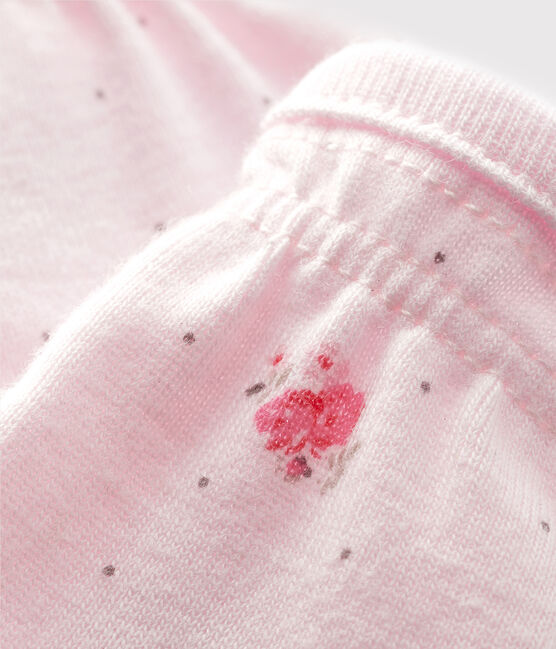 Par de manoplas para bebé de punto rosa VIENNE/blanco MULTICO