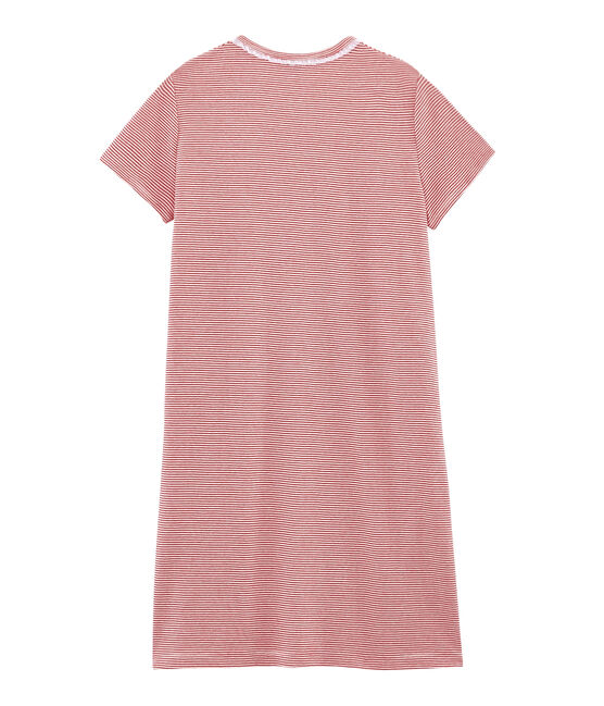 Camisón de punto para chica rojo TERKUIT/blanco MARSHMALLOW