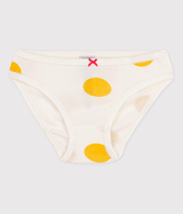 Braguita de algod&oacute;n de ni&ntilde;a blanco/amarillo